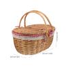 Wicker Basket with Handles Cute Baskets for Gifts Picnic Lid Woven