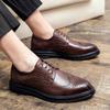 Men's Pointed Toe Leather Brogue Oxfords - British Style Casual & Formal Shoes for Spring and Autumn
