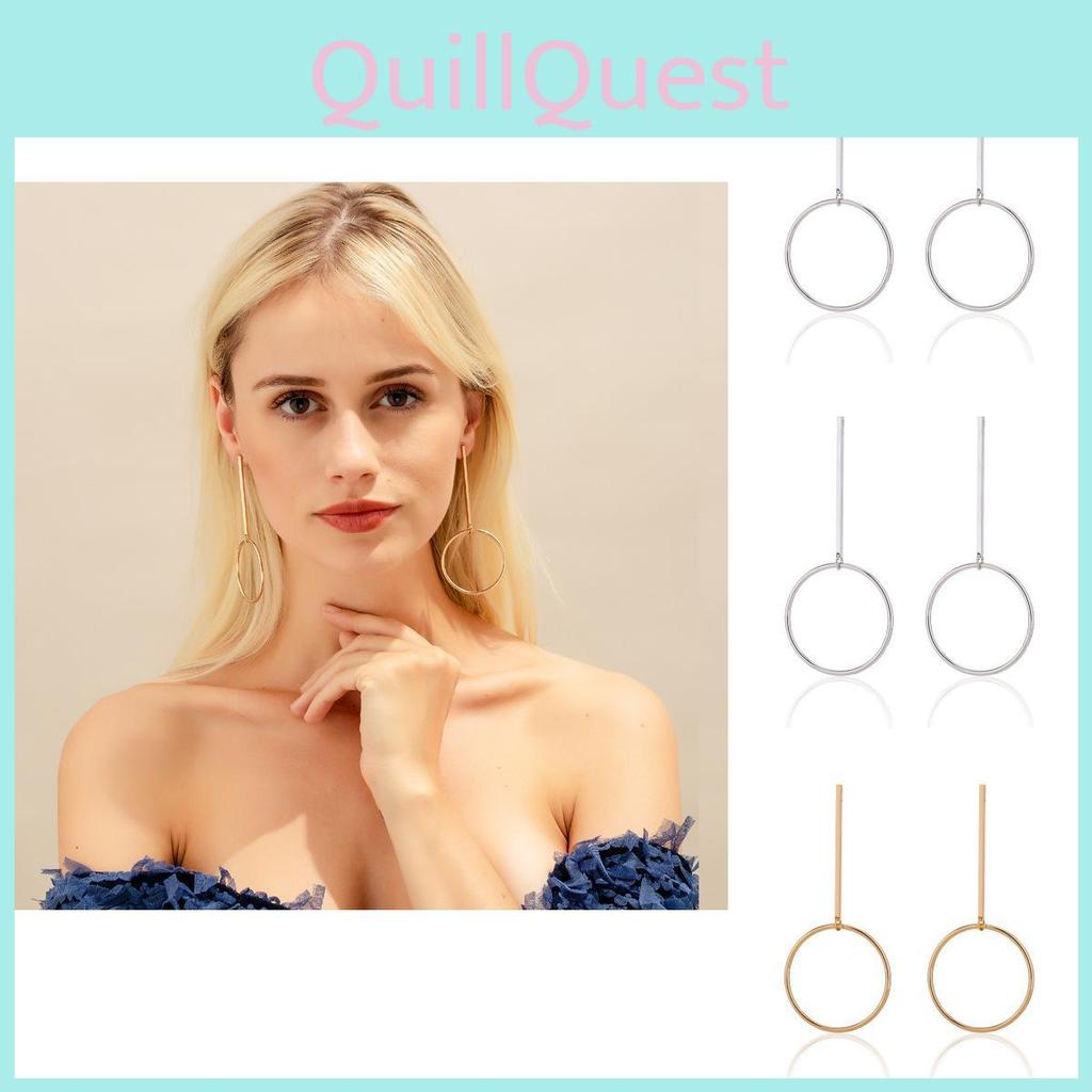 And Silver Gold Geometric Hoop Earrings Fashionable Minimalist Alloy Jewelry For Women