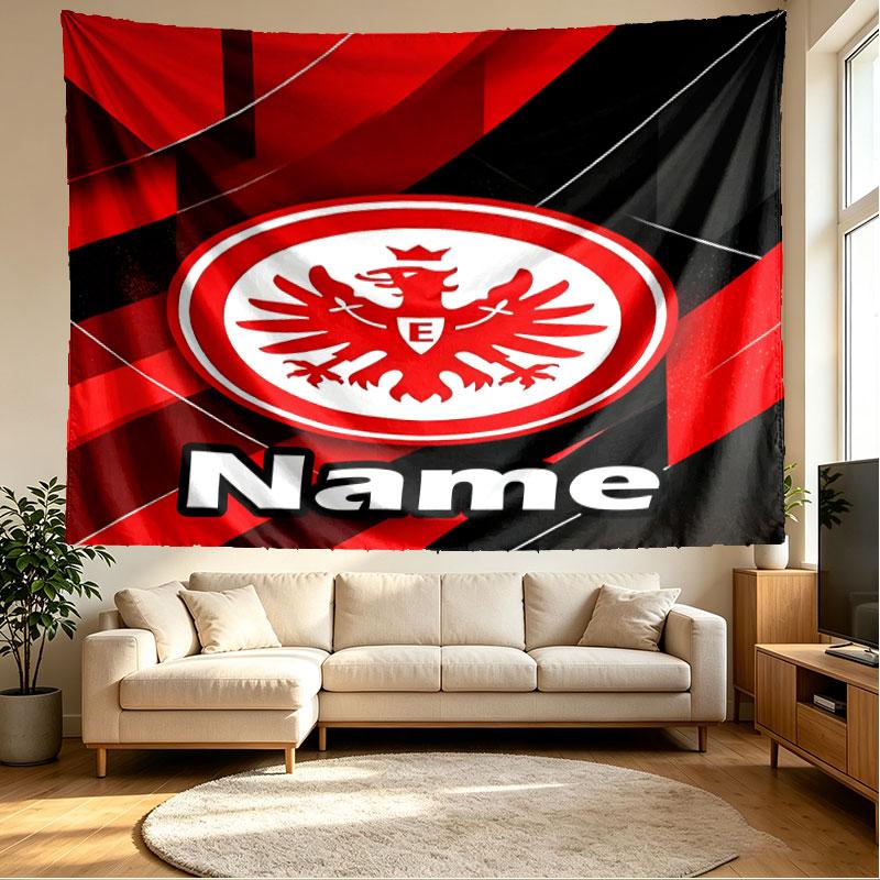 Custom Name Personalized Eintracht Frankfurt Print Tapestry, Wall Art Decor, Bedroom, Dorm, Apartment, LivingRoom, Party Backdrop, Gift for Birthday