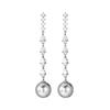 Solid Silver Zircon Long Pearl Earrings Light Luxury Personality Exquisite Jewelry Accessories Niche Simple High-end Earrings