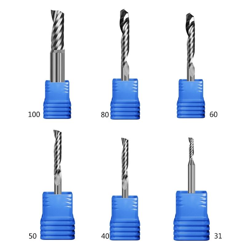 3,175mm/4mm/5mm/6mm/8mm/10mm Spiralfräser Abwärtsschnitt Einlippig Router Bit CNC Schaftfräser Hartmetallfräser