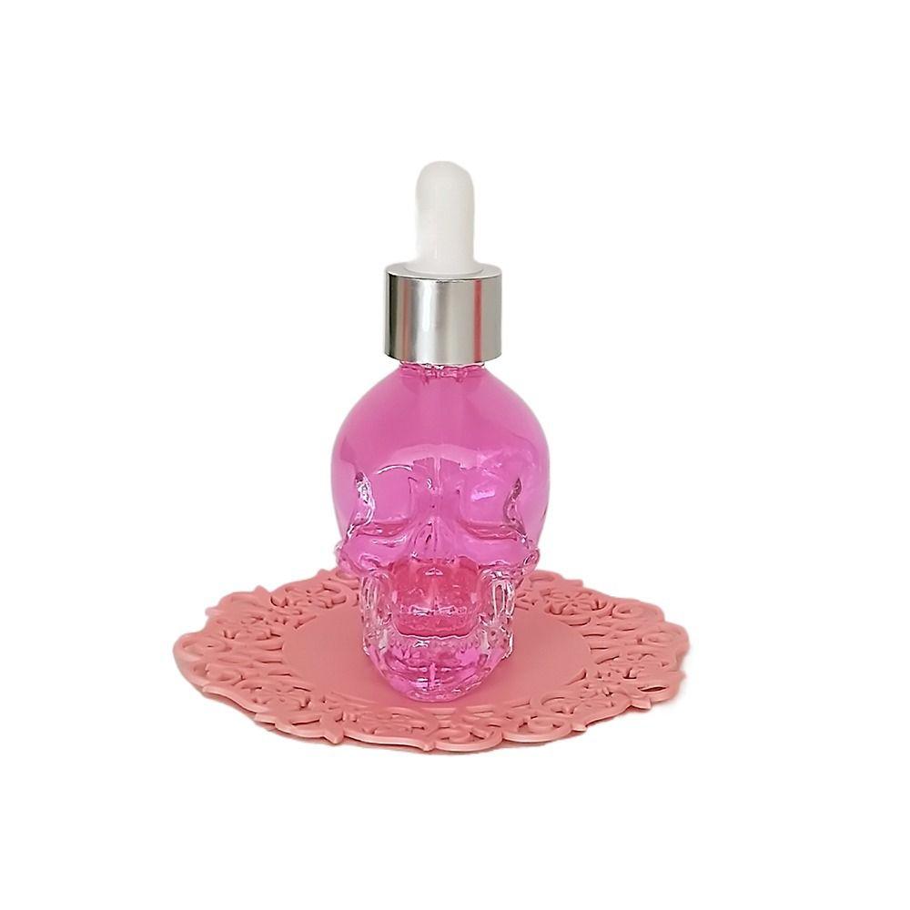 Transparent Skull Shape  Bottle with Pipette Glass Liquid Dropper Bottle Portable   Travel