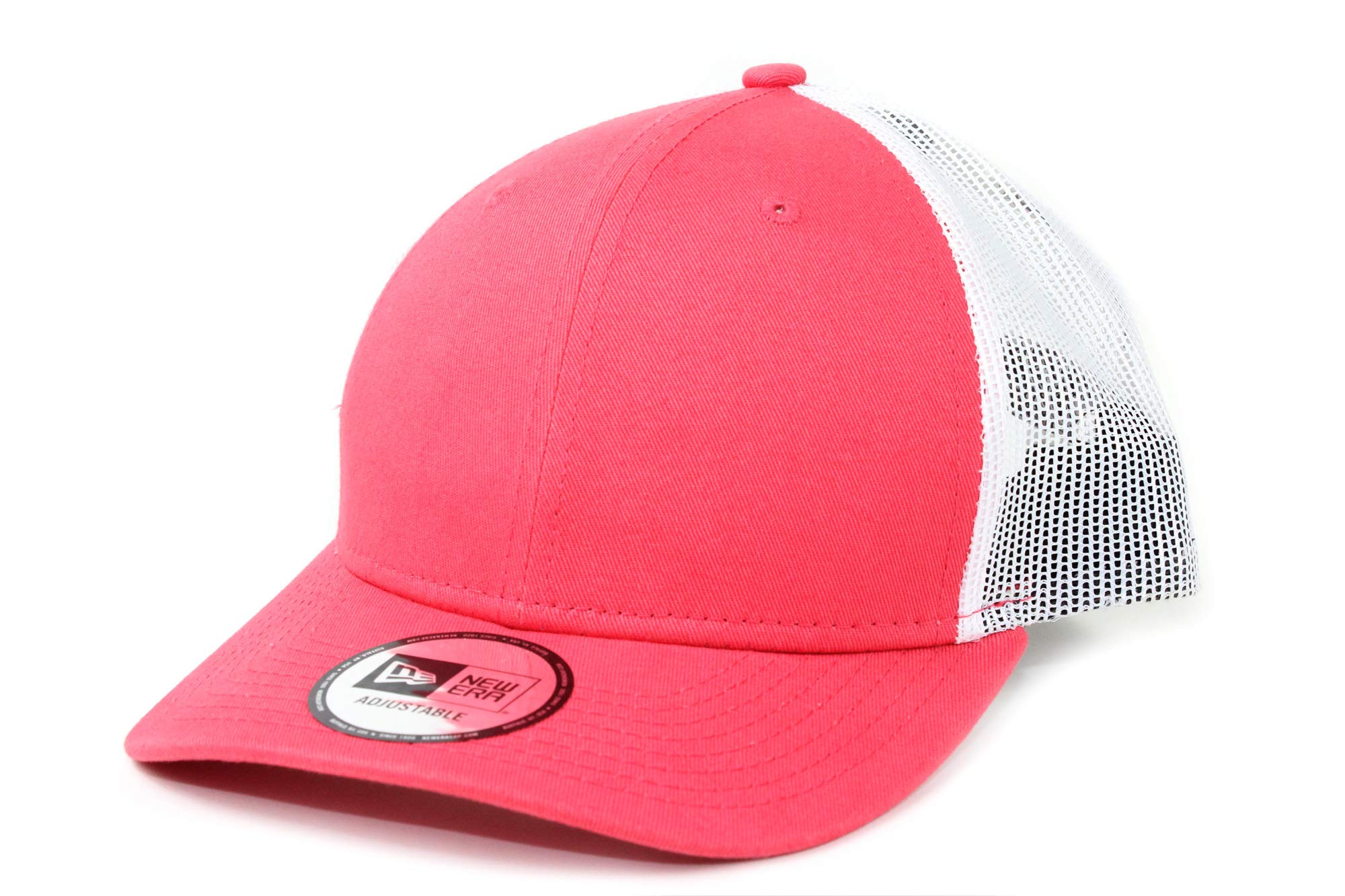 

New Era Trucker Cap Low Profile Snapback in Coral/White
