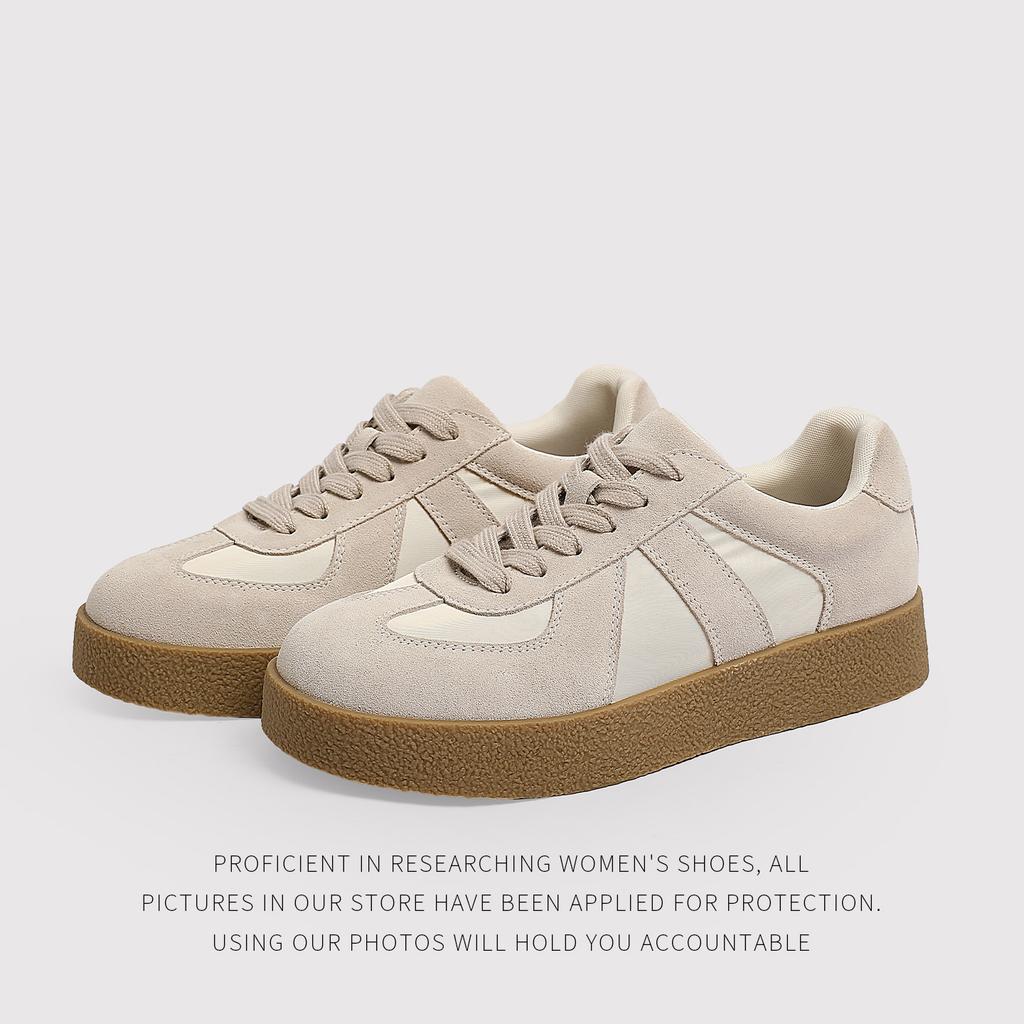 Retro Casual Moral Training Shoes Women'S Spring And Summer Round Head Color Matching Sports Little White Shoes Board Shoes