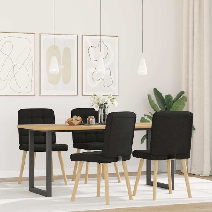VidaXL Dining Chairs Set of 4 Black Fabric 3315193