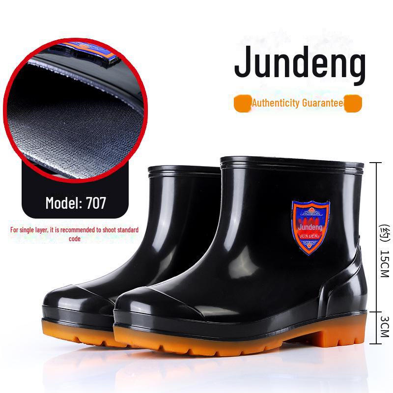 Men's Durable PVC Anti-Slip High-Top Rain Boots for Mining and Labor Protection