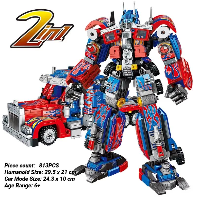 Transforming Race Cars Building Blocks Prime Trucks Trailers Robots Kits Child Kids Toys For Boys Adults Christmas Gifts