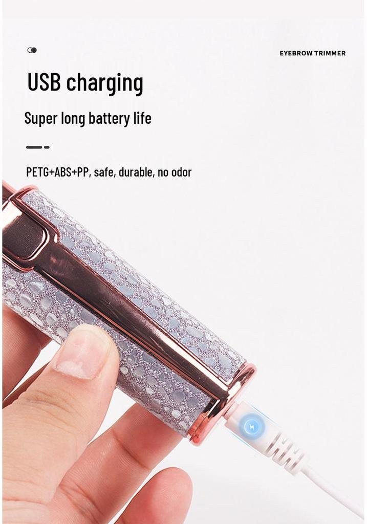 2-in-1 Electric Eyebrow Trimmer: Portable Double Blade Hair Removal for Underarms, Nose & Eyebrows