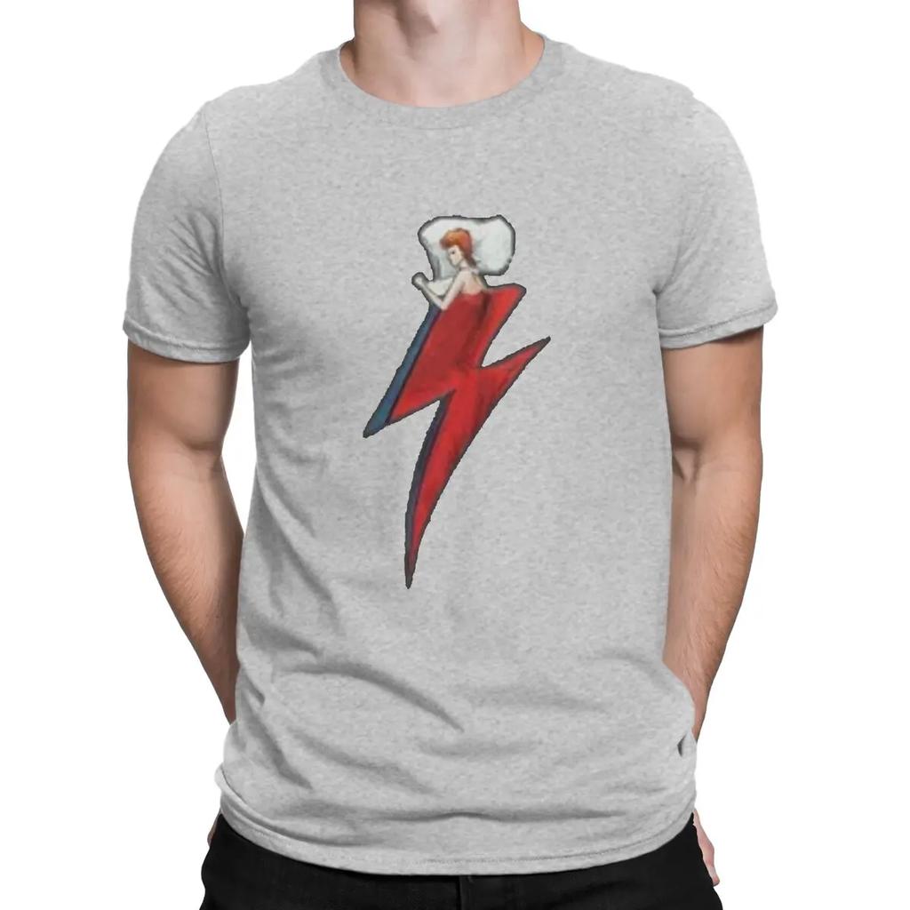 Cool Cool B-Bowie Creative TShirt for Men Sleeping Round Collar Pure Cotton T Shirt Hip Hop Birthday Gifts OutdoorWear