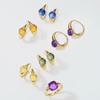 Cross-Border Egg-Shaped Candy Earrings for Women: S925 Silver, Colored Gemstones, European & American Classic Fashion.