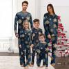 Christmas Printed Round Neck Parent-Child Long Sleeve Long Pants Home Clothes Set