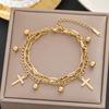 Meichen 18k Gold Non-Fading Titanium Steel Women's Fashion Bracelets - Simple, Versatile, Trendy European and American Style.