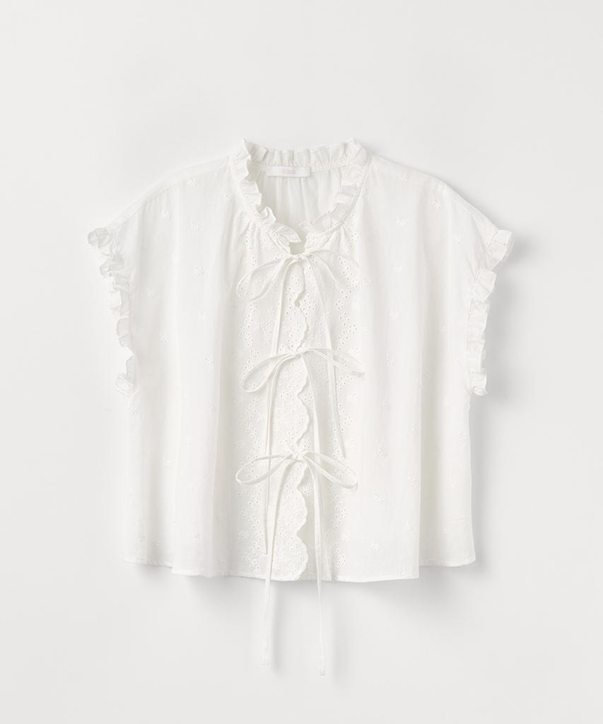 Selliteiljeu Scallop Frill Blouse_White