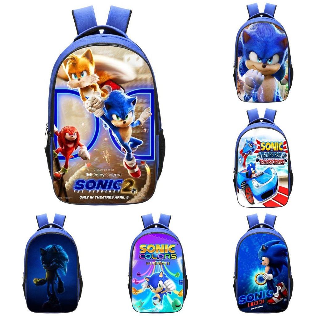 Sonic The Hedgehog 2 Children's Backpack For School Travel Colorful Artwork Unisex Design