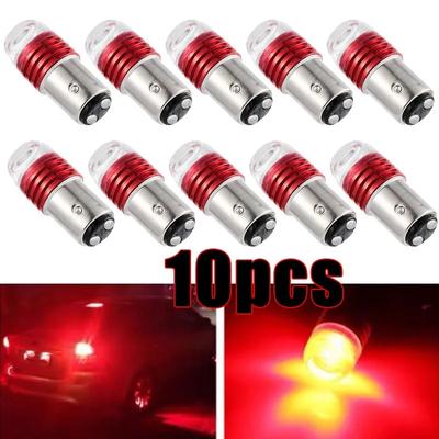 10ks Auto 12V LED zadní koncové světlo Stroboskop zadního brzdového světla Blikající LED světlo Výstražná žárovka motocyklu Červená Silnější světlo