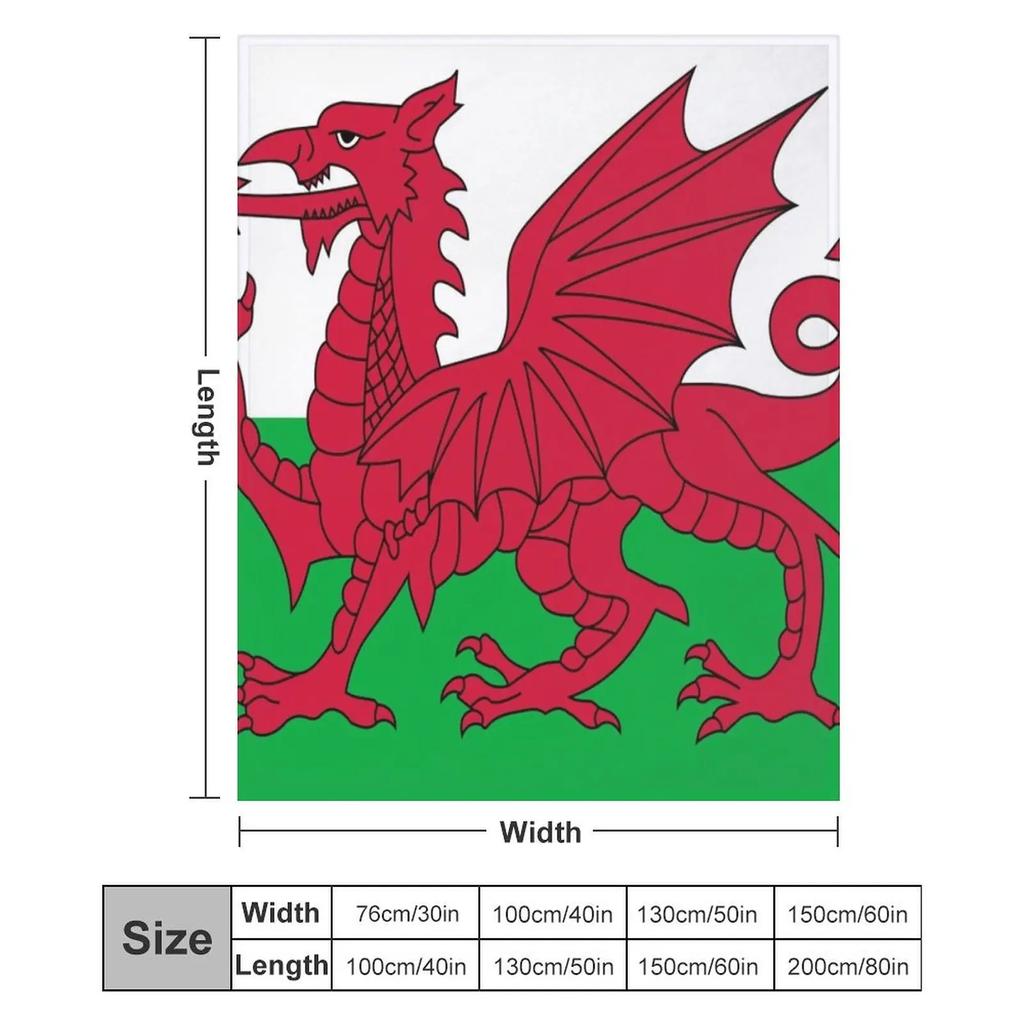 Welsh Flag - Wales Red Dragon Throw Blanket Fluffy Cozy Throw Blanket for Home Decor