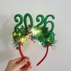 Christmas Hair Band Glowing Headband Xmas Tree Snowflake Hair Band Deer Horn Light Flashing Headwear Merry Christmas Gift