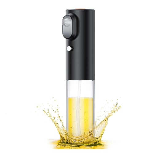 

LyxosVee Cooking Oil Sprayer - 200ml Electric Olive Oil Sprayer, Glass Oil Sprayer, Black Fine Mist, Portable Oil Dispenser