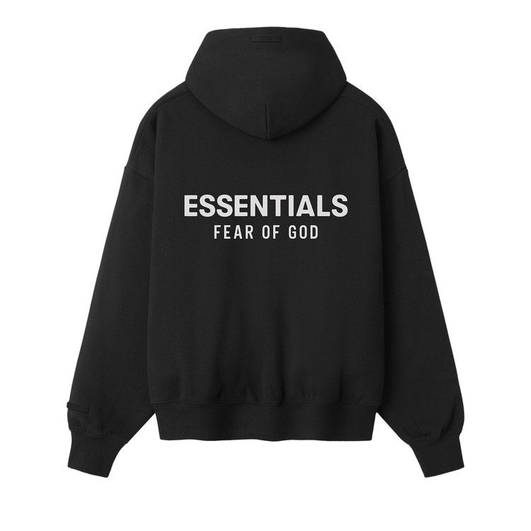 Men's Hoodie Fear of God Essentials Classic Zip-Up Hoodie 'Vintage Black/White'