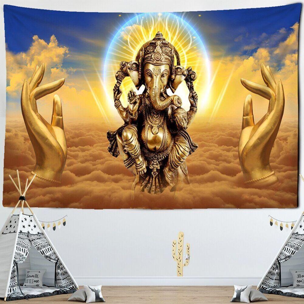 Vintage Indian Mandala Elephant Tapestry 75x100