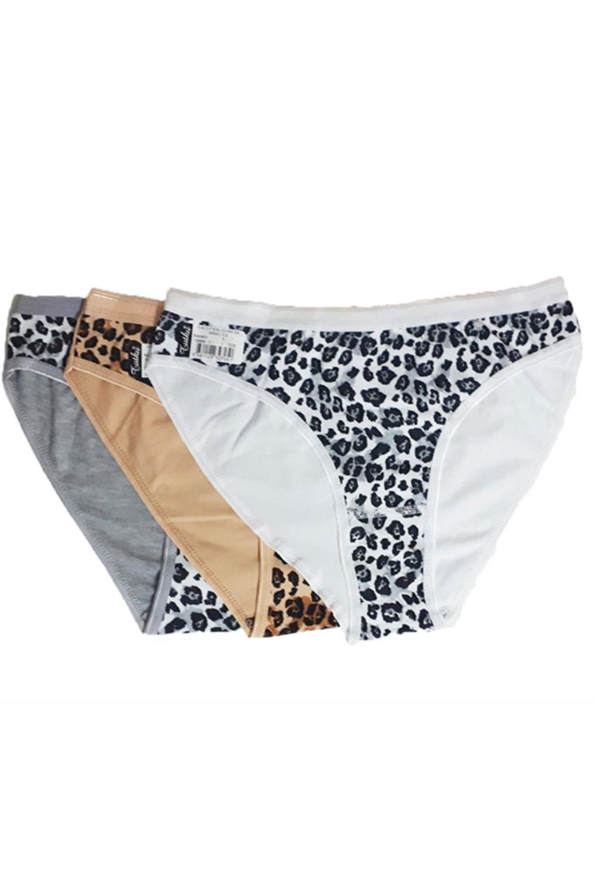 

Kadın Likralı Leopar Desenli Külot 3 lü Paket Asorti One Size разноцветный