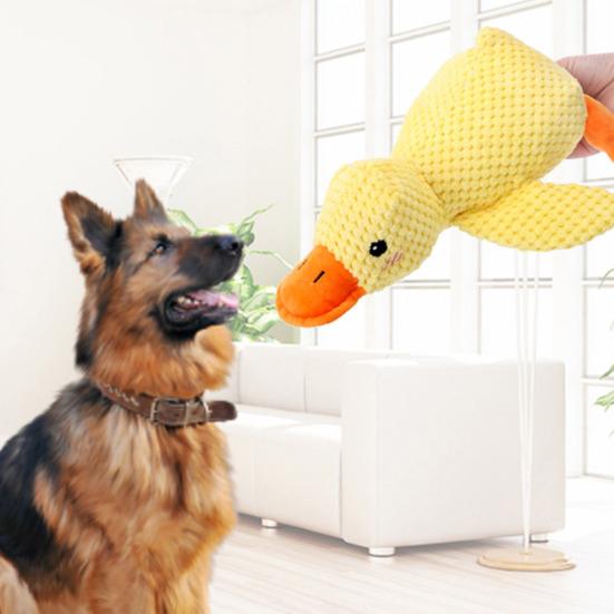 Peluş Ördek Köpek Oyuncağı Cıyak Cıyak Büyük Sarı Ördek Köpek Çiğneme Oyuncağı Dolgulu Ördek Köpekler Yavru Köpekler İçin Sarılma Oyuncağı Diş Çıkarma İnteraktif Çekme Oyunu