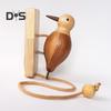 Woodpecker Doorbell Wooden Handmade Self-Adhesive Woodpecker Door Knocker Vintage Bird Door Knocker for Front Door Room Door