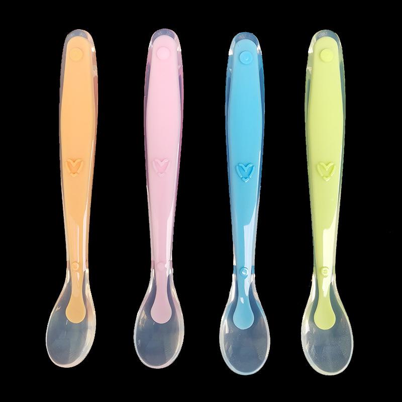 

Мягкая силиконовая детская ложка, обучающая ложка для кормления детей, детская ложка для младенцев, ложка для прикорма, столовые приборы для кормления