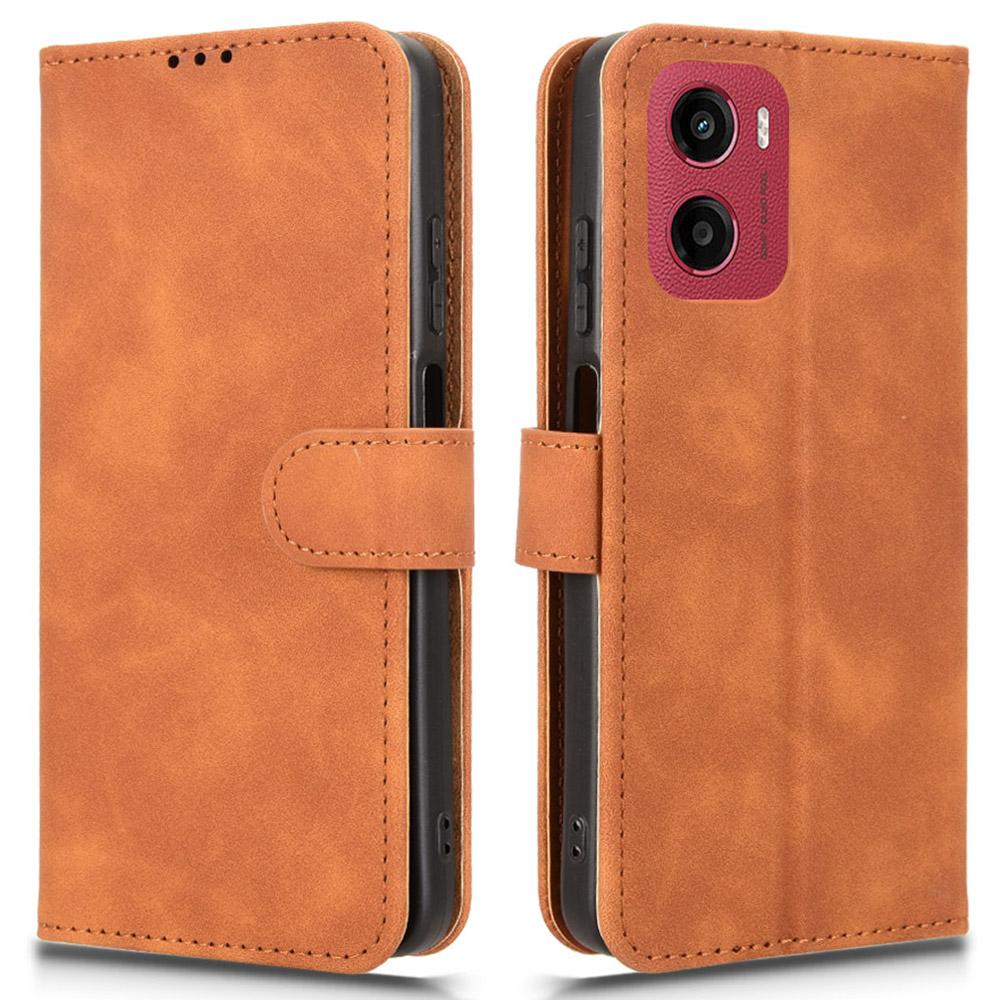 For Motorola Moto G05 4G/E15 4G Leather Case Skin Feel Anti Drop Wallet Flip Phone Cover