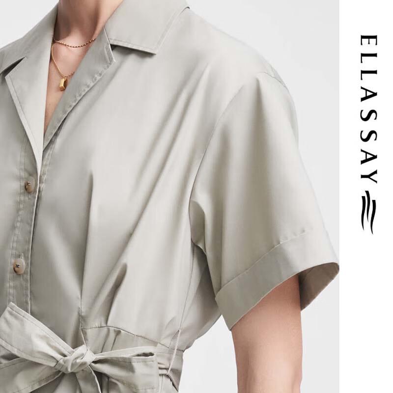 ELLASSAY Women's Anti-Wrinkle Tie-Waist Shirt
