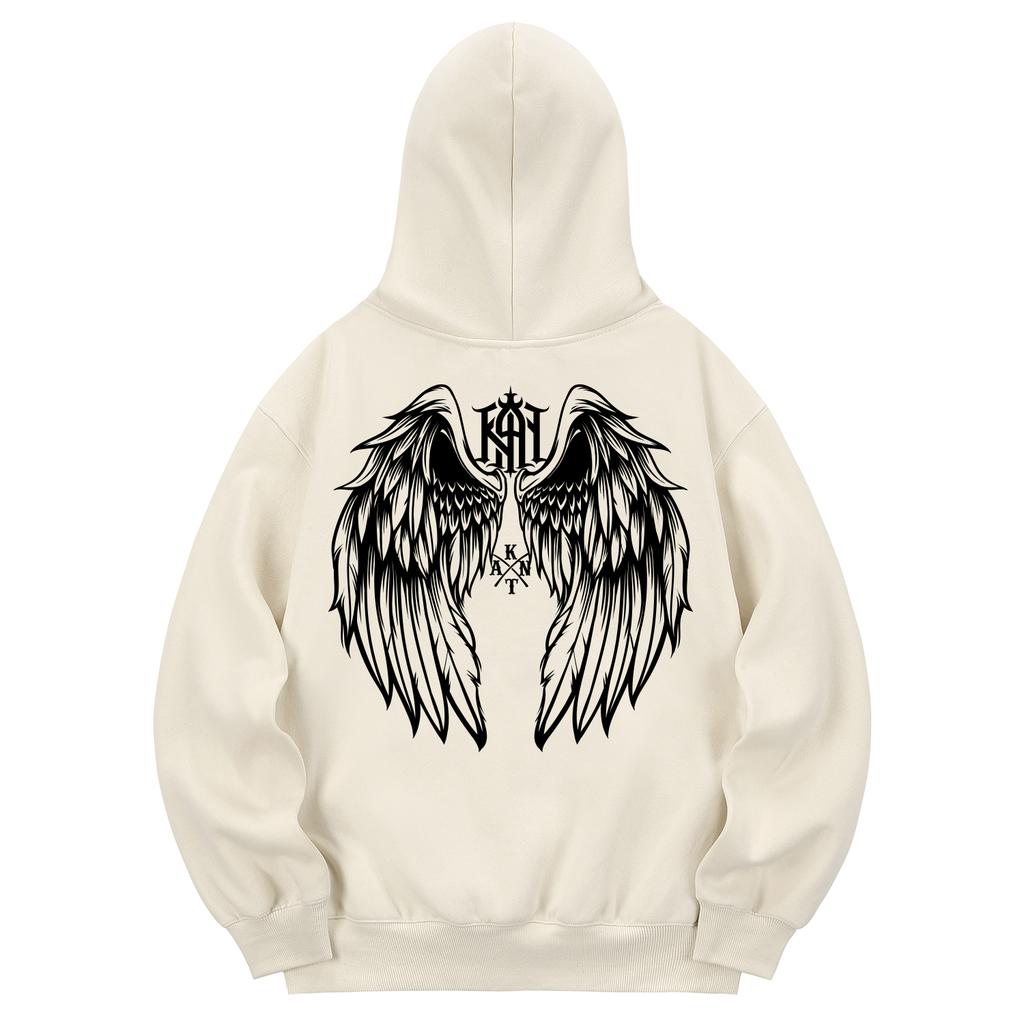 Kmc0206 Angel Legend Fleece-Lined Hoodie Cream