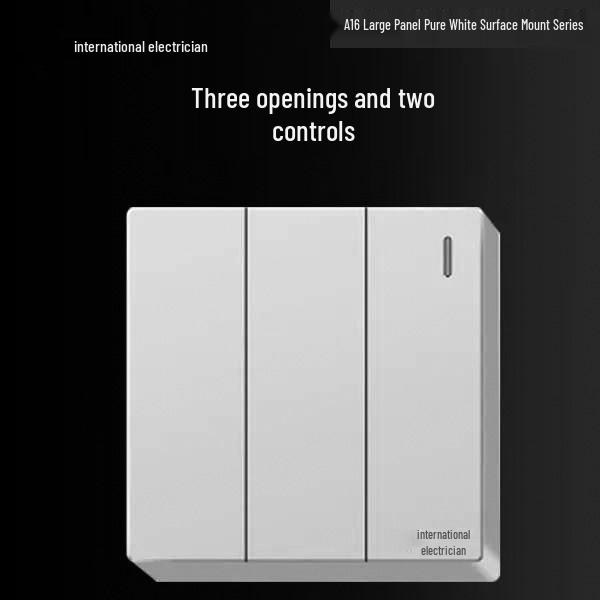 Priză electrică ultra-subțire de 16A cu montaj aparent cu panou de perete cu cinci găuri pentru uz casnic și pentru aparat de aer condiționat