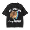 Klippschliefer Awawa Niedlicher Schliefer Meme T-Shirts für Unisex Schliefer-Liebhaber Wütender Schliefer T-Shirt Rundhals T-Shirt Kurzarm Kleidung