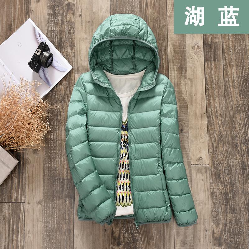 2024 Autumn and Winter New Women's Hooded Light Down Jacket Short Casual Thin Down Jacket Large Size Winter Clothing