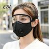 Woodworking Protective Mask Cycling Face with Filter & Breathing Valve, Reusable Carbon Dust Adjustable Goggles, Lightweight Protection Shield