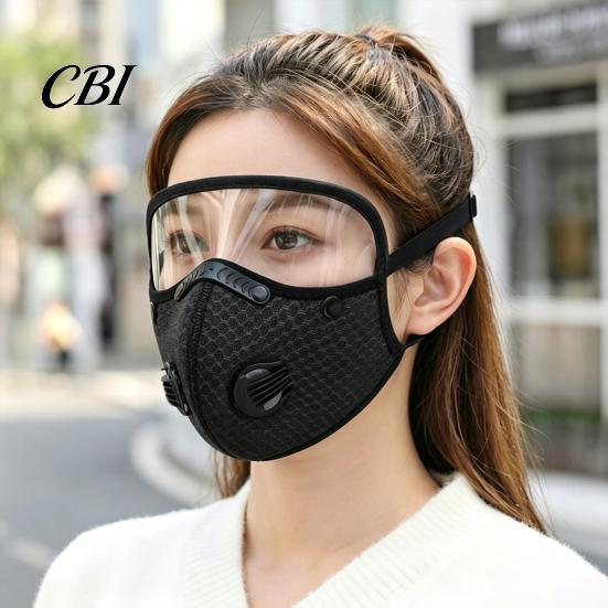 Woodworking Protective Mask Cycling Face with Filter & Breathing Valve, Reusable Carbon Dust Adjustable Goggles, Lightweight Protection Shield