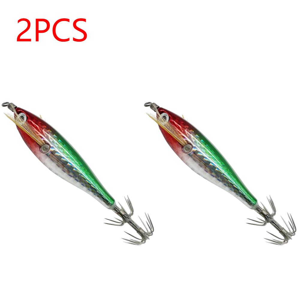 1-3Pcs 5.5g Laser Luminous Floating Horizontal Wood Shrimp Lure Hook Fishing Tackles Simulation Squid Hook Cuttlefish Fish Baits