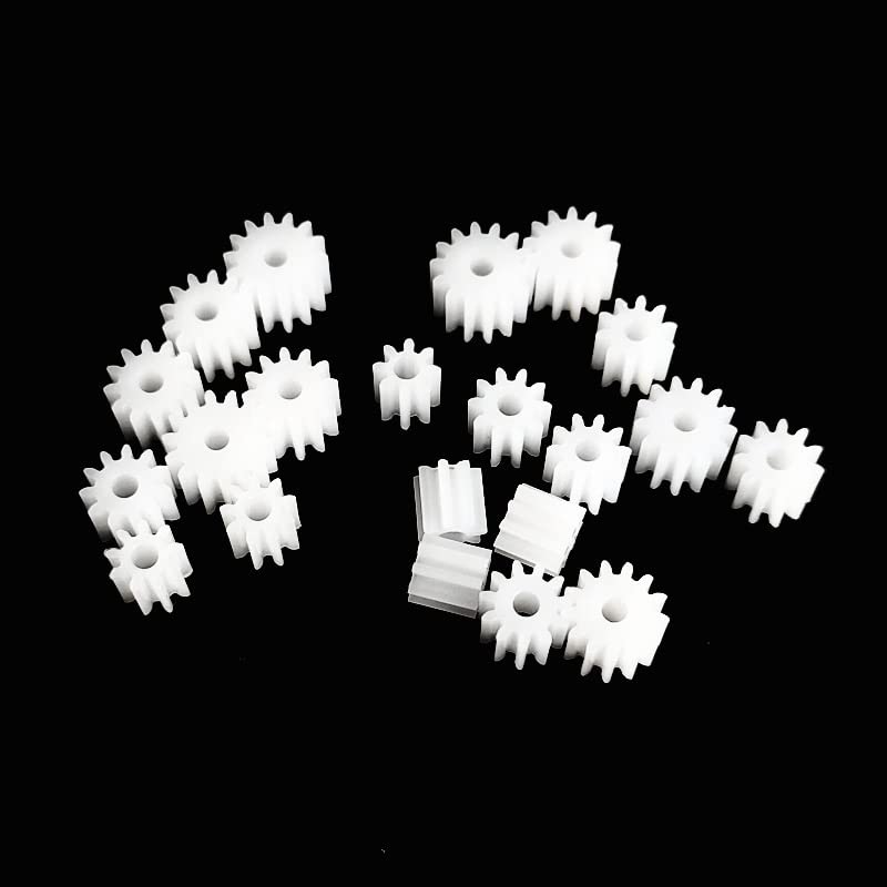 Bettomshin Plastic Gears, 20 Teeth, 13-Piece Set (7.5mm0.29" Outer Diameter X 2mm0.08" Hole Diameter X 5mm0.2" Thickness), Modulus Pulley Belt Shaft