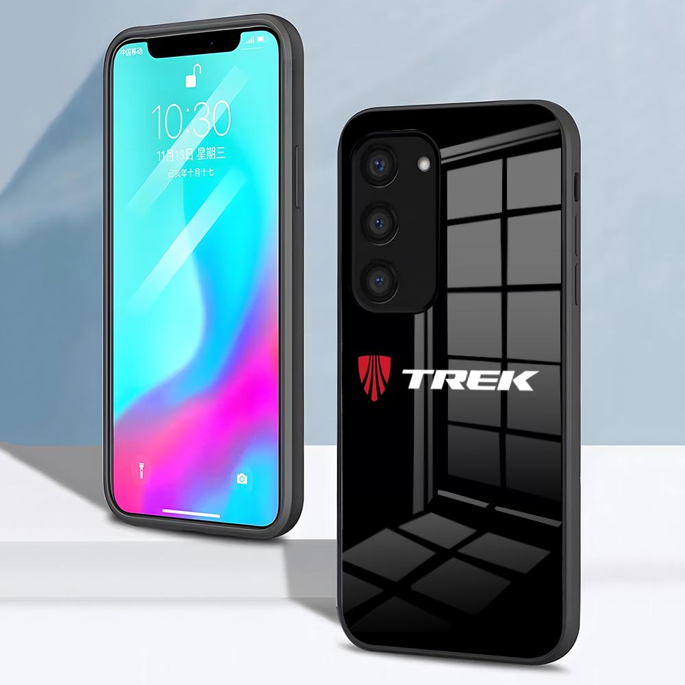 Bicycle T-TrekS Phone Case For Samsung S26 S25 S24 FE S23 S22 S21 Plus S20 Ultra Note20Ultra Black Glass Cover