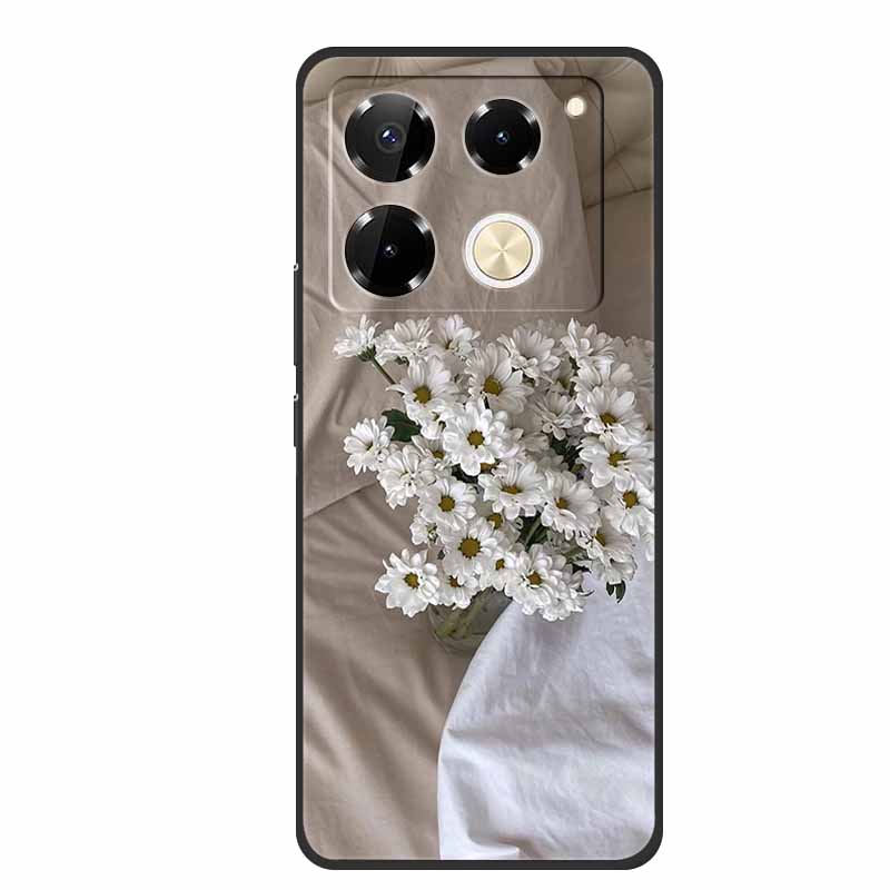 For Infinix Note 40 Pro 5G Case TPU Soft Silicone Cover Phone Cases for Infinix Note 40 40pro 4G Flowers Lovely Coque Fundas