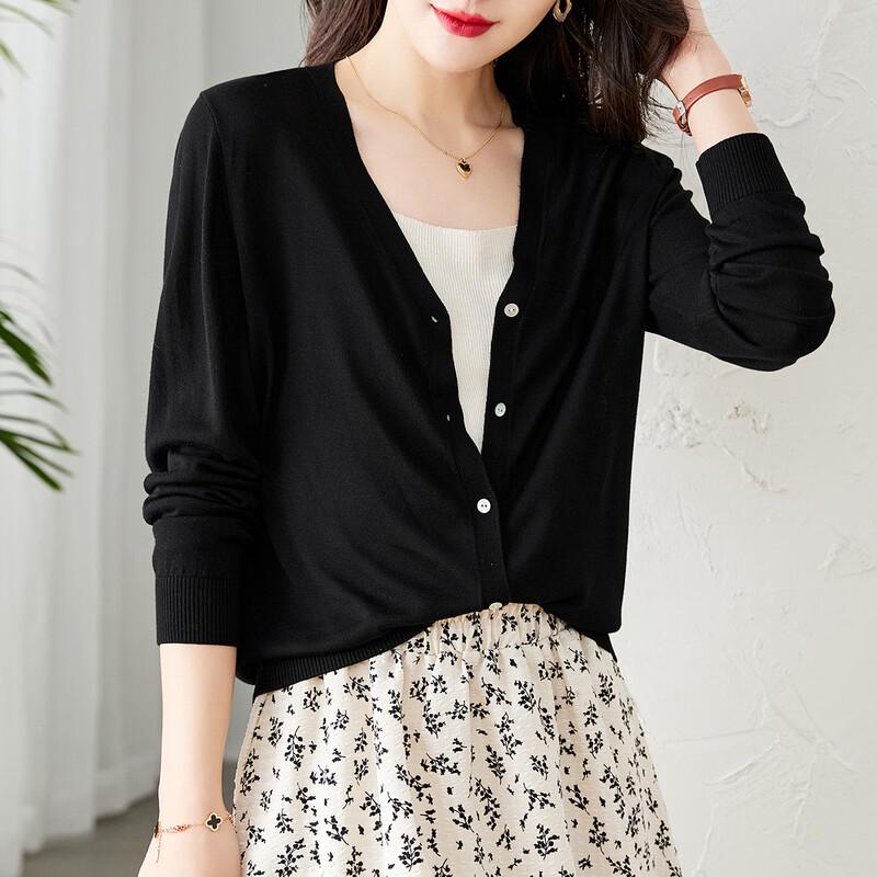 Srcr Women's Silk Blend V-Neck Knit Cardigan