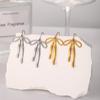 18K Gold Stainless Steel Bow Pendant Earrings - European & American Style Women's Jewelry