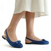 Blue Satin Shoes Women Lightweight Ballet Flats Spring Summer Dress Party Shoes Elegant Office Lady Plus Size 43