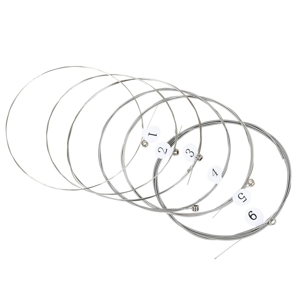 6Pcs Guitar Highly Carbon Steel Core String .010-.046 6-string Electric Guitar Strings for Beginners Performers