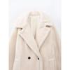 Western Style Winter Mid-Length Thickened Double Breasted Fleece Coat Outerwear Trench coat Women 1255766 712