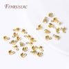 18K Gold Plated Leather Clip Connector Brass Metal Rope Fastener Crimp Fold Over Cord End Cap For DIY Jewelry Making Supplies