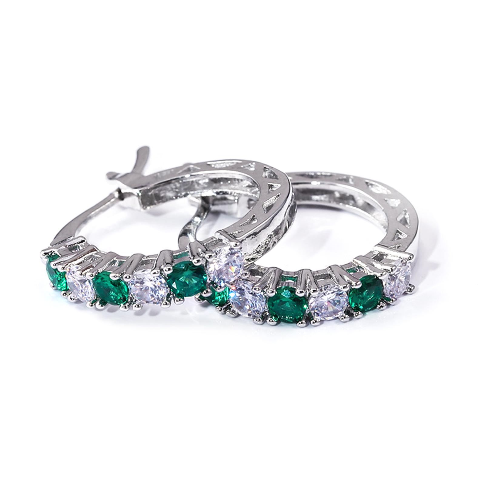 

Элегантные серьги для женщин с разноцветными циркониевыми камнями. Уникальные клипсы для ушей. Идеальны для невест и особых случаев. зелёный