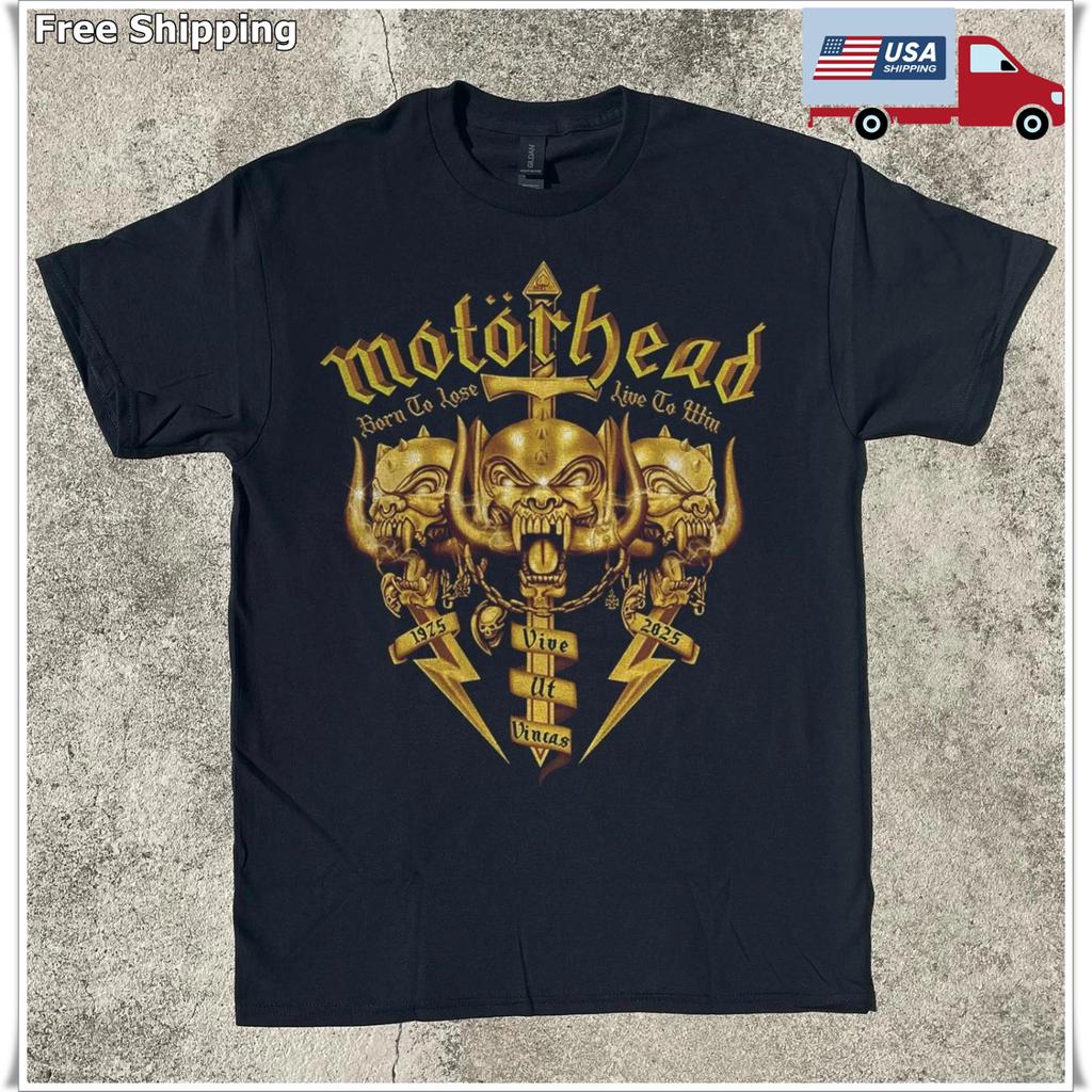 Motörhead 50 Years Anniversary Swords & Warpig Black Unisex T-shirt Size S-5XL
