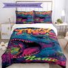 3pcs Custom Name Dinosaur Bedding Set Duvet Cover Closure Includes 1 Duvet Cover & 2 Pillowcases, Soft and Comfortable for All Seasons.